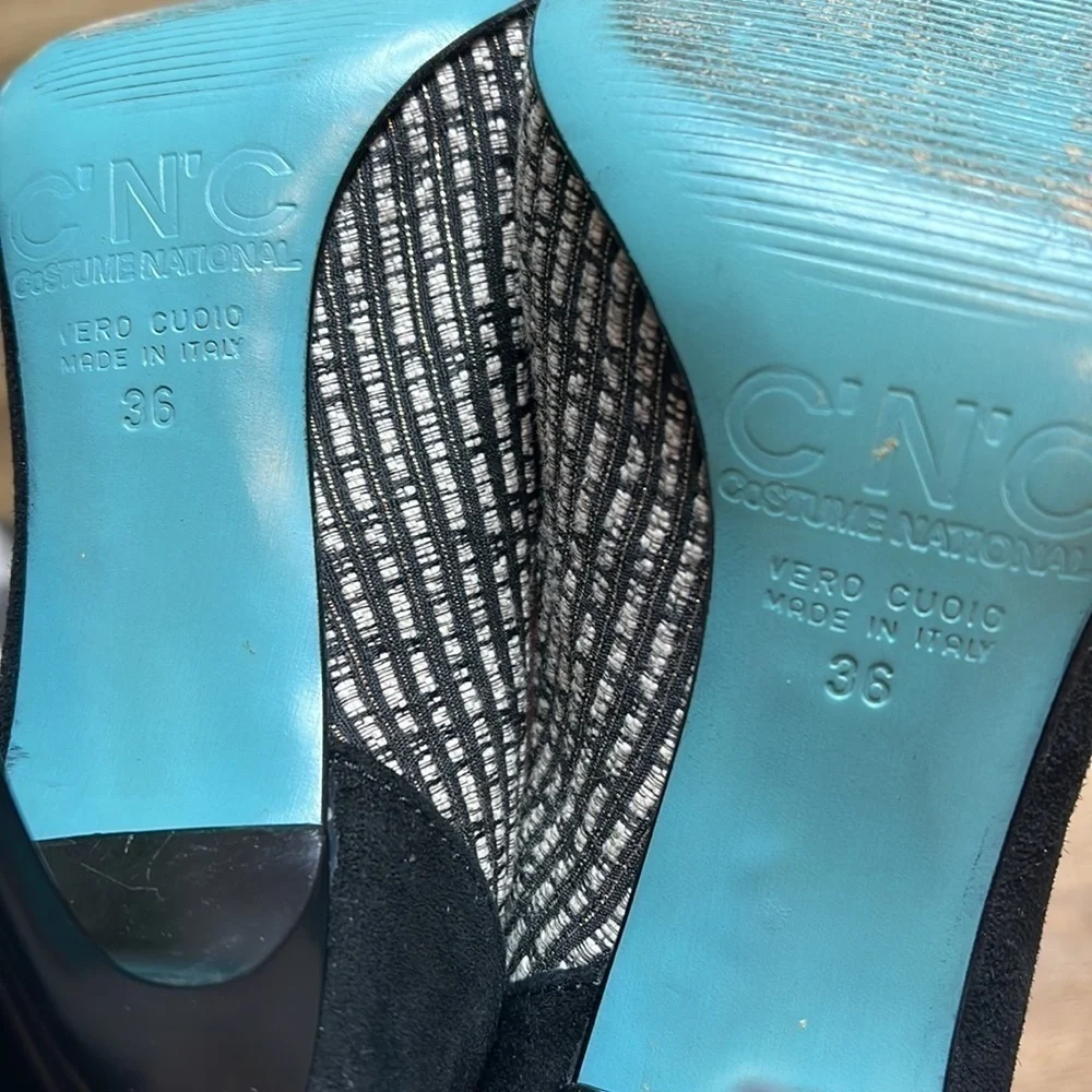 C’N’C CoSTUME NATIONAL Black Suede & Tweed Pumps Size 36/6